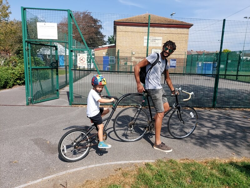 J & Marley going for a bike ride together