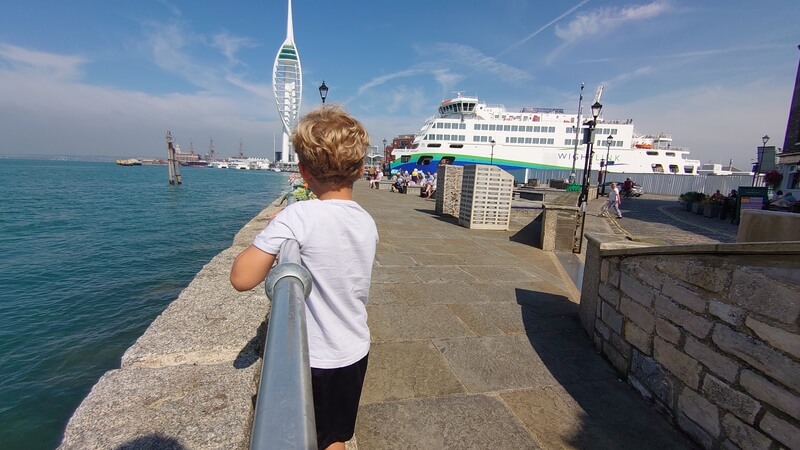 Marley watching the ferry